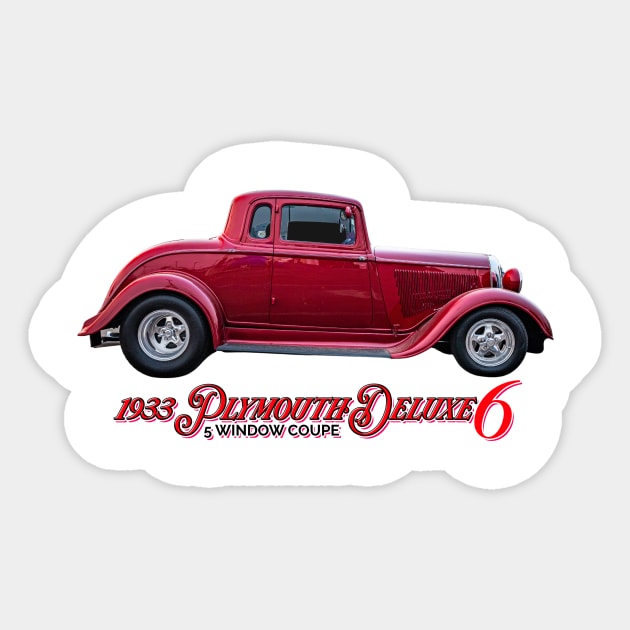 1933 Plymouth Deluxe Six 5 Window Coupe Sticker by Gestalt Imagery